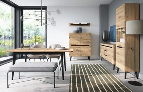 Rozkladací jedálenský stôl Nordi 140x80 cm, dub artisan