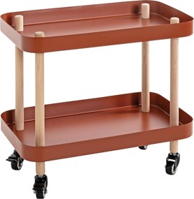 XXXLutz SERVÍROVACÍ VOZÍK, prírodná farba, červená, farba buka, 50/30/47 cm - Barový nábytok - 001931044304