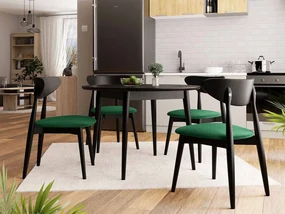 Okrúhly stôl Vidariko FI 120 so 4 stoličkami ST80 01, Farby: čierny, Potah: Magic Velvet 2225