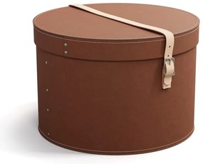 Hnedé kartónové úložné boxy v súprave 2 ks s vekom/dekoratívne ø 37,5x25 cm Rut Restore Paper Laminate – Bigso