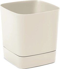 Kvetináč s podstavcom CLIMA 340 x 340 mm, recyklovaný, béžový*81444