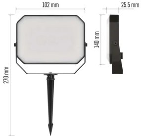 SADA 3x LED RGBIC Stm. von. reflektor LED/14W/230V 3000-6500K IP65 Wi-Fi Tuya