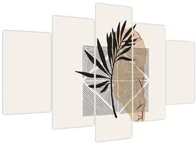 Obraz - Abstrakcia s tropickými listami N⁰1 (150x105 cm)