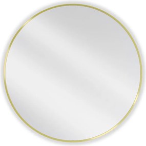 Mexen Loft, okrúhle kúpeľňové zrkadlo 80 cm, farba rámu zlatá lesklá, 9850-080-080-000-50