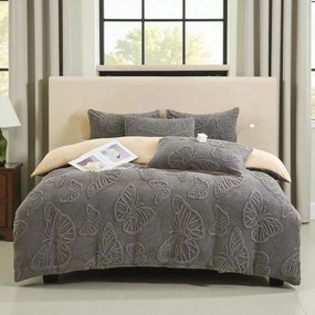 Jemné mikroplyš obliečky Homa EXCLUSIVE BROWNGREY 7-dielna sada 140x200 cm