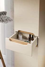 Vysoká koupelnová skříňka Bali 80-35-2D1S kašmírová/dub wotan