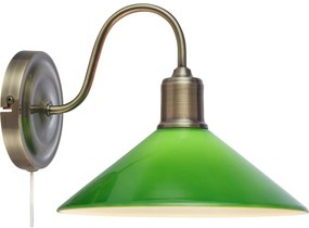 Markslöjd 108866 - Nástenná lampa VELA 1xE27/40W/230V mosadz/zelená