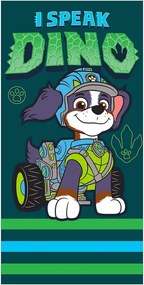 Bavlnená plážová osuška Labková patrola – Paw Patrol - motív Dinosaurí expert Rex - 100% bavlna - 70x140 cm