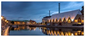 Obraz vodného kanála - Göteborg (120x50 cm)
