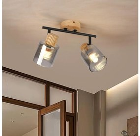 Brilagi - Bodové svietidlo HYGGE 2xE14/15W/230V kaučukovník/dymová