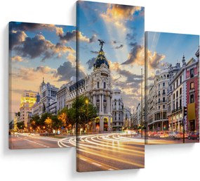 Obraz - Calle Gran Vía, Madrid, Španielsko (90x60 cm)