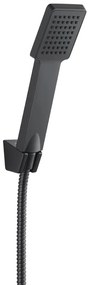 Laveo Kvadrato, nástenná vaňová batéria s ručnou sprchovou súpravou Orca, 150mm, čierna matná, LAV-BLQA710D