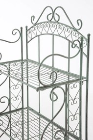 Kovová polica regál Anja - Zelená antik