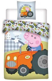 DETSKÉ BAVLNENÉ OBLIEČKY PEPPA GEORGE 100X135 CM, 1KS 40X60 CM VZOROVANÉ