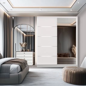 Šatníková skriňa SERENITY 158 cm biely mat MBP SERENITY SZP7/0/W/W/0/HIAL