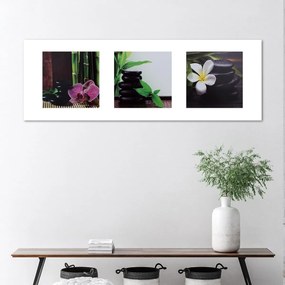 Obraz na plátně Lázně Orchid Zen Stones - 120x40 cm