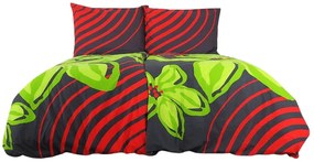 Bavlnené obliečky FLOERIC červeno-zelené Rozmer obliečky: 70 x 90 cm | 140 x 200 cm