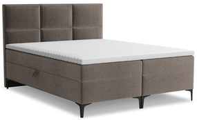 Hnedá boxspring posteľ s úložným priestorom 140x200 cm Pakalana – Makamii