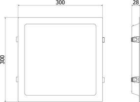 Mexen LDRR, LED stropné svietidlo na zapustenie 30 x 30 cm, 24W, studená - 6500K, 1920 lm, čierna - L211-030-2465-70