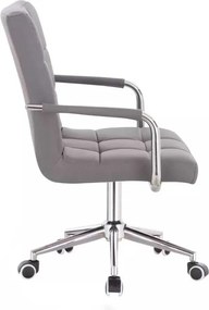 LuxuryForm DESIGN Stolička VERONA na striebornej podstave s kolieskami - šedá