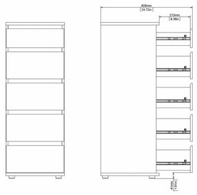 Biela vysoká komoda 40x107 cm Nova – Tvilum