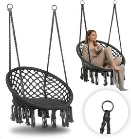 MultiGarden Závesné boho záhradné kreslo - sivé MultiGarden