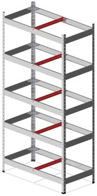 Marbo Kovový REGÁL SÉRIE SOLID 220x90x45 Pozinkovaný Rozmer regálu: 220x90x45, Počet Políc: 5, Celková nosnosť regálu: 1000 KG