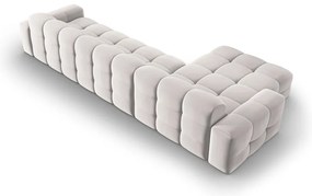 Svetlosivá zamatová rohová pohovka (ľavý roh) Kendal - Micadoni Home