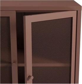 Vínovočervená kovová komoda 121x90x40 cm Fayna – Marckeric