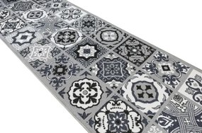 Protišmykový behúň Patchwork - sivý