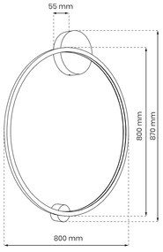 Nástenné LED svietidlo Saturno2, 1x LED 25w, 4000k, g