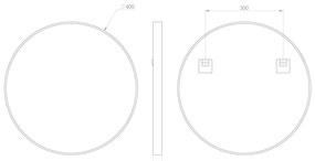 Sapho Sapho, NOTION guľaté zrkadlo v ráme, ø 60cm, zlatá matná, NT600G