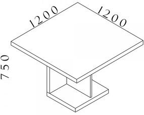 Konferenčný stôl Lineart 120 x 120 cm