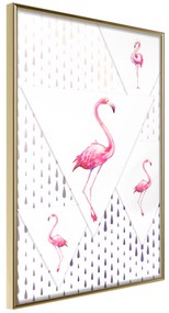 Artgeist Plagát - Flamingo Family [Poster] Veľkosť: 30x45, Verzia: Zlatý rám