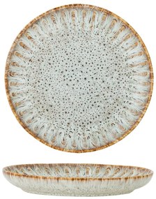 Modrý/béžový servírovací tanier z kameniny ø 17 cm Fleur – Bloomingville