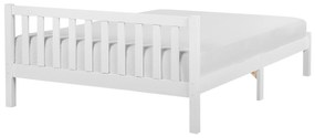 Drevená posteľ 140 x 200 cm biela FLORAC Beliani