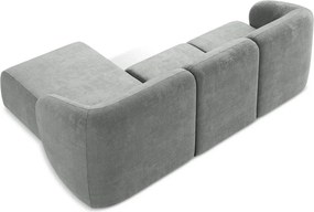 Sivá ženilková rohová pohovka (pravý roh/s leňoškou) Lani – Makamii