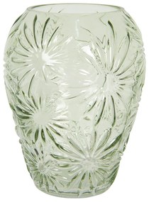 Zelená sklenená váza s kvetmi Jasmina - Ø 22 * ​​30 cm