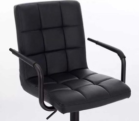 LuxuryForm DESIGN Otočná stolička VERONA BLACK na čiernej podstave s kolieskami - čierna