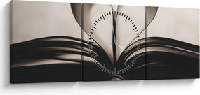 Obraz knihy (s hodinami) (90x30 cm)