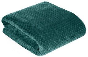 Tmavo tyrkysová hrejivá deka s módnym vzorom