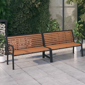 Dvojitá záhradná lavička 251 cm oceľ a WPC