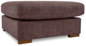 Tmavohnedá podnožka z imitácie kože Hamburg – Scandic