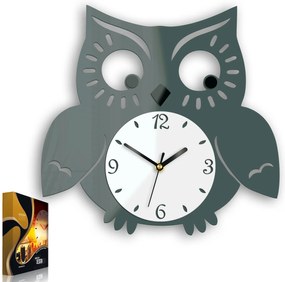 Nástenné hodiny Owl sivé