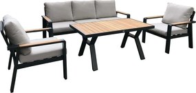 Sivá hliníková záhradná lounge súprava pre 5 Rotterdam – Rojaplast
