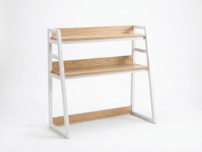 Polica na stôl VERTEX 90x95 cm, biela / dekor dub