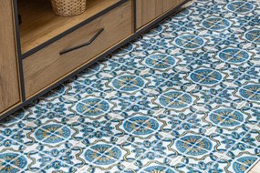 Protišmykový koberec / behúň ANDRE 53020 modrý / béžový