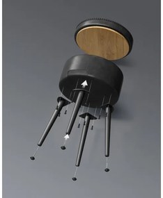 Kožený taburet CORE čierny