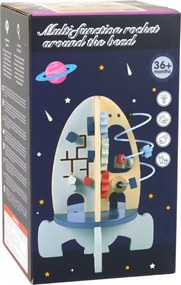 LEAN Toys Drevené učebné korálky Rocket Gearwheels