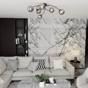 Prisadený luster VIBRA 6xE14/10W/230V čierna/šedá